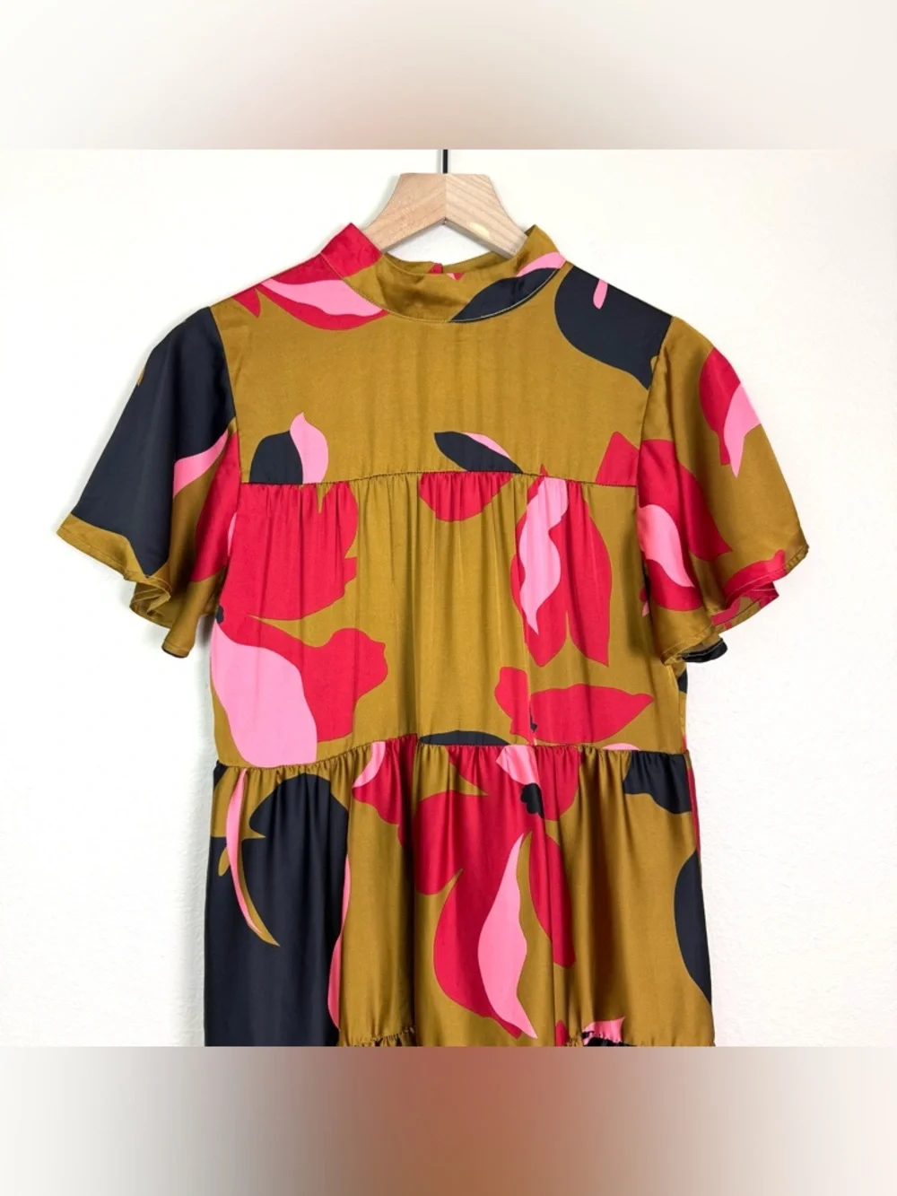Anthropologie Corey Lynn Calter Gianna Tiered Floral Maxi Dress Small Petite - Picture 4 of 11